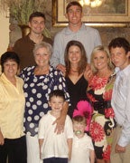 Linda Rutherford and her family. Bottom row, from left, great-nephews Cameron and Jackson. Middle row, from left, Mary Anne Sevin, Linda, daughter-in-law Jennifer, daughter Heather, grandson Alex Onellion. Top row, from left, Heath and Adam. (contributed)