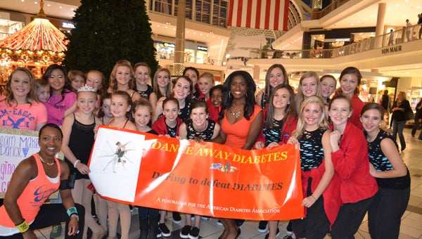 Miss Hoover 2013 Briana Kinsey, center, is the brainchild behind the third annual Dance Away Diabetes fundraiser held Dec. 10 at the Riverchase Galleria. The event raised more than $5,000, with all proceeds going to the American Diabetes Association. (Contributed)