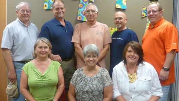 CUMC 2nd Annual Golf Tournament is July 13 to benefit the playground and youth ministries. Pictured are the golf tournament chairs: Holly Moody, Karen Carlee, Jennifer Maier (front row);  Jack Mundy, Tim Moody., Evan Major, Dan Hedrick, and Craft Maier (back row). (Contributed)