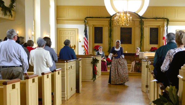 Christmas festivities at the American Village include a visit to the Lucille Ryals Thompson Colonial Chapel to sing along in a Christmas concert. (Contributed) 