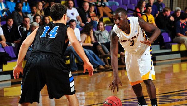 Shykeem Jackson of Montevallo scored a team-high 21 points in the Falcons 77-67 win over Georgia College. (Contributed)