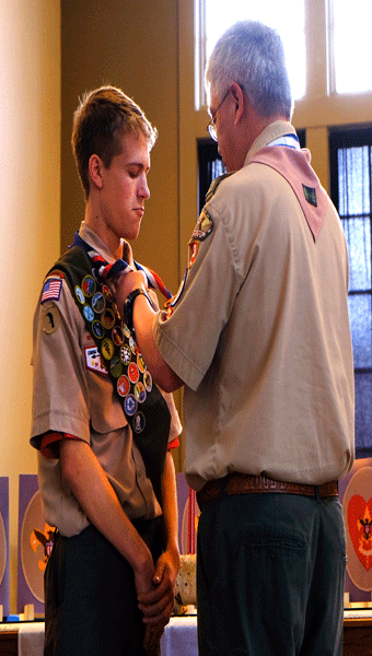 Troop 2 member Jacob Rozycki was presented his Eagle Scout badge at a ceremony Feb. 8. (Contributed)