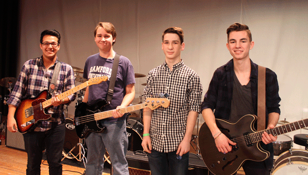 Ryan Weaver, Josue Roman, Conner Haynes and Kerry Joiner brought audience members to their feet during a grand finale at Write Night 2015. (Contributed)