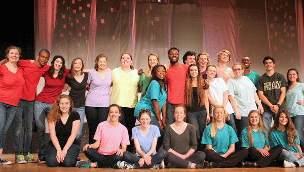 PHS Spring Production "A Night on Broadway" performers celebrate a successful opening night. (Contributed)