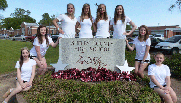 The 2015-2016 Starlette Dance Team of Shelby County High School: (left to right) Hannah Watkins, Lindsey Reddy, Maggie Stogner, Co-Captain Catherine Cole, Captain Amber Nielsen, Karla Thomas, Maddie Kirkland and Melissa Hyde. The Miss Starlette Pageant will be May 2 at EHES at 3 p.m., a "natural" beauty pageant for ages 6 months to 18 years. (Contributed)