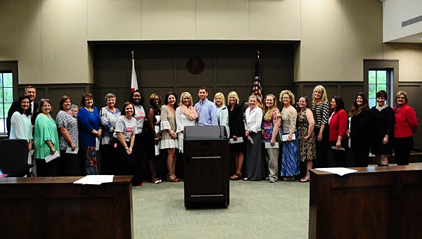 Sixteen Alabaster teachers received School Foundation grants totaling nearly $8,000 during a recent School Board meeting. (Reporter Photo/Neal Wagner) 