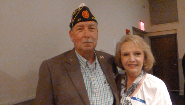 American Legion 23rd District Commander and Columbiana Post 131 Adjutant Charles Duncan of Alabaster led the Pledge of Allegiance at the SCHS 100th Celebration. Pictured are Duncan and wife Pat at the celebration. (Contributed)