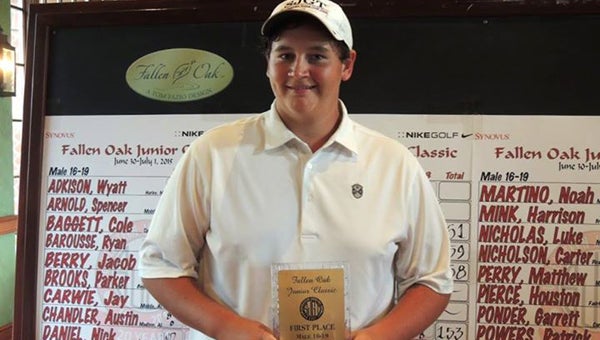 Chandler Pulliam, rising junior at Indian Springs School, recently won the Fallen Oak Junior Classic in Biloxi, Miss. (Contributed)