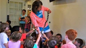 Members of the 4-H Center recently brought reptiles to a program at the Mt Laurel Library. (Photo by Dawn Harrison)
