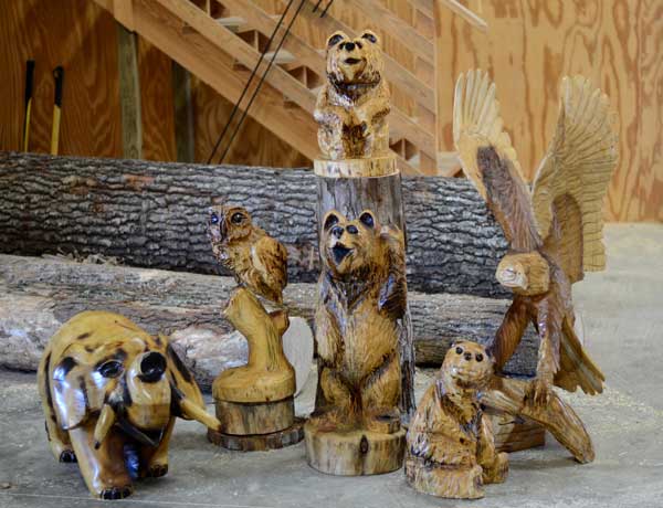A collection of sculptures created by the Baileys. 
