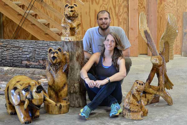 Heather and Justin create a variety of sculptures, including wildlife and people. 