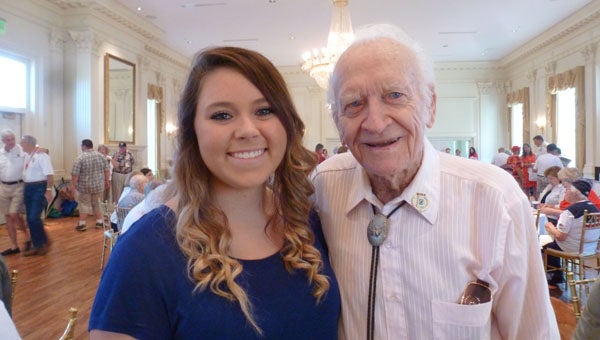 Kelsie Sanders won the Honor Flight Birmingham Scholarship for $2,500 for her essay of the WWII experiences of Clarence Edward "Shorty" Goodwin, WWII Army veteran who was captured by the Germans, was a POW for two years and finally escaped. (Contributed)