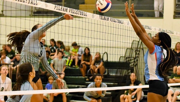 Josie Harwood led the Pelham volleyball team with two aces in the Hillcrest match and with 23 kills, four digs, three blocks and two aces at the Mayor's Cup Tournament in Montgomery. (Contributed)