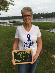 Lynne Morton is five years cancer free as of June and gives all credit to her recovery to God. (Contributed) 