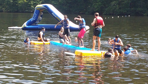 Kingwood Christian School seniors enjoy water activities during their year-opening retreat in late August. (Contributed)