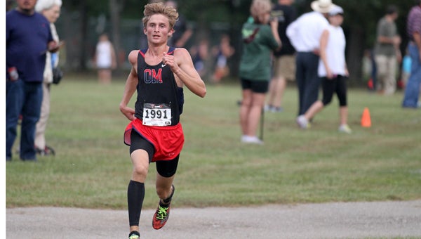 Oak Mountain's Cole Stidfole, shown here at the Shelby County Championships in September, ran a 15:20.45 at the Jesse Owens Invitational on Oct. 3, which is the current fastest time in the state in 2015 by more than 10 seconds. (Contributed / Julia Jacobs)