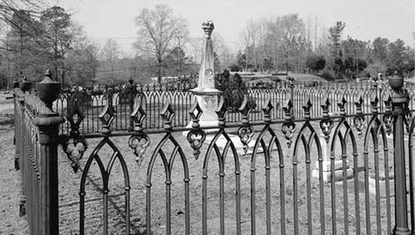 Ware graves. Horace Ware's first wife and child, buried in Columbiana City Cemetery. Fence made from Shelby Iron Works. (Contributed/Shelby County Museum and Archives)