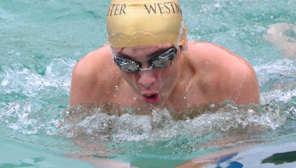 Westminster School at Oak Mountain, Thompson and Prattville Christian competed in a swim meet at the Pelham YMCA on Oct. 1. (Reporter Photo / Baker Ellis)