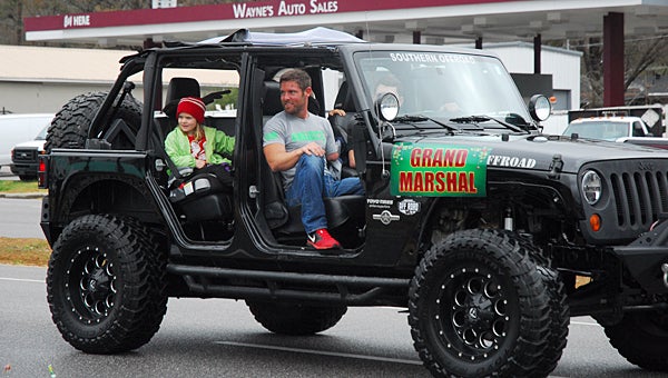 Noah Galloway serves as the grand marshal of last year's Alabaster Christmas parade. This year's parade will begin at 10 a.m. on Saturday, Dec. 5. (File)