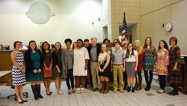 Pictured are the newest members of the Helena Teen Council where they were recognized at the Oct. 19 Helena City Council meeting. (Reporter Photo/Graham Brooks)