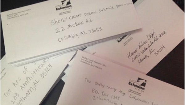 Local youth were given an opportunity through Shelby County 4-H to write letters of thanks to people who work to help others in the community. (Contributed)