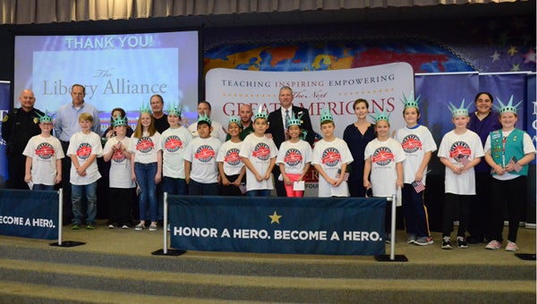 Fifth grade students at Valley Intermediate honored real life heroes during a ceremony Nov. 10 through the Liberty Learning Foundation. (Reporter photo / Jessa Pease) 