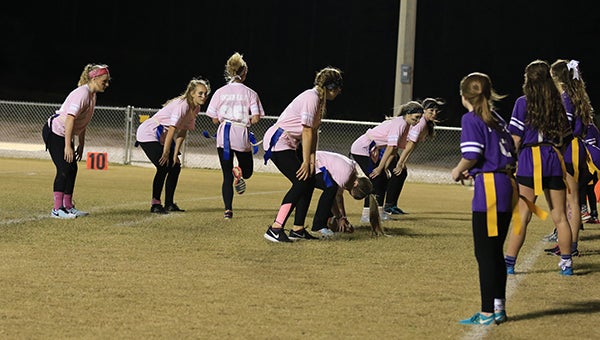 The Helena Belles hosted a powder puff football game on Tuesday, Nov. 17 with all proceeds going to the Arthritis Foundation. (For the Reporter/Dawn Harrison)