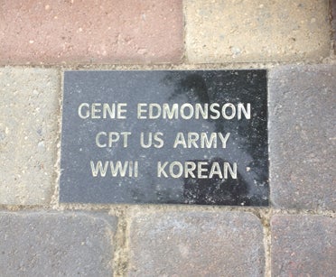 The late Gene Edmondson's memorial brick lists him as having been a captain in the U.S. Army during World War II and the Korean War. (Contributed)