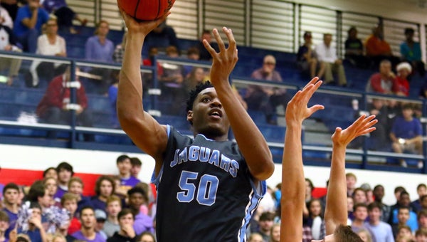 Spain Park's Austin Wiley averaged 26 points, 11 rebounds and just over three blocks per game at the City of Palms Classic in Fort Myers, Fla. as the Jaguars went 1-2. (File)