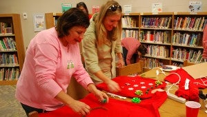 The Dec. 2 T-shirt decorating party gave teachers a chance to unwind during what can be a stressful time in the school year. (Reporter Photo / Molly Davidson)