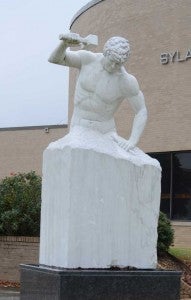 "Sylacauga Emerging" iss over 7 feet tall and weighs 11,000 pounds. 