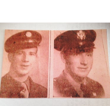 Columbiana native sons, J. W. Edmondson Jr. and J.E. (Gene) Edmondson, served in WWII (photos appeared in story called "The Edmondson Brothers," The Shelby County Democrat, 1945, Mildred White Wallace, editor. (Contributed) 