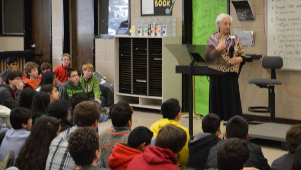 Holocaust survivor, Riva Hirsch, recounts her experiences as a 7-year-old Jewish girl in 1943. (Reporter photo/Jessa Pease)