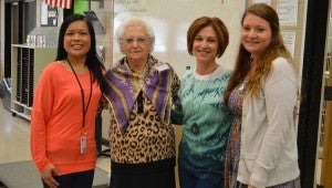 English and language arts teachers at RMS thank Riva Hirsch for sharing her experiences during the holocaust.  