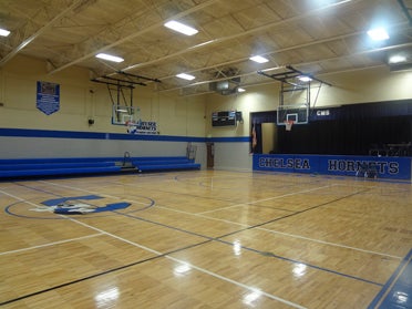 A new floor and bleachers were installed in the ChMS gym, and the stage floor was replaced. (Reporter Photo/Emily Sparacino)