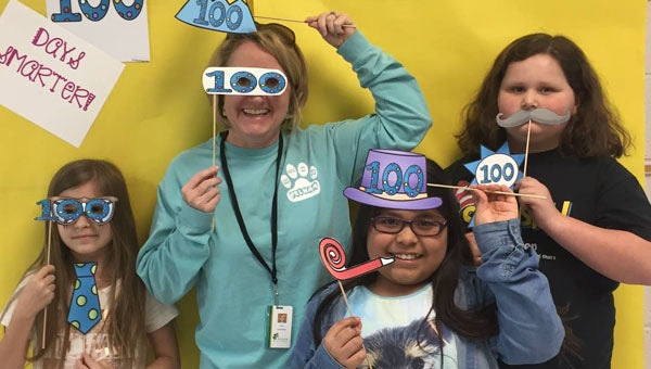 Students and teachers at Valley Intermediate celebrate the 100th day of school Jan. 27. (Contributed) 
