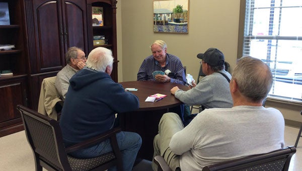 Area seniors enjoy a game of cards at the Columbiana Senior Center. (Contributed)