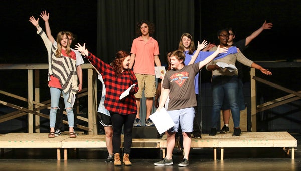 More than a dozen CHHS students are involved in "Godspell," a musical that depicts parables from the Bible through dialogue and song. (For the Reporter/Dawn Harrison)