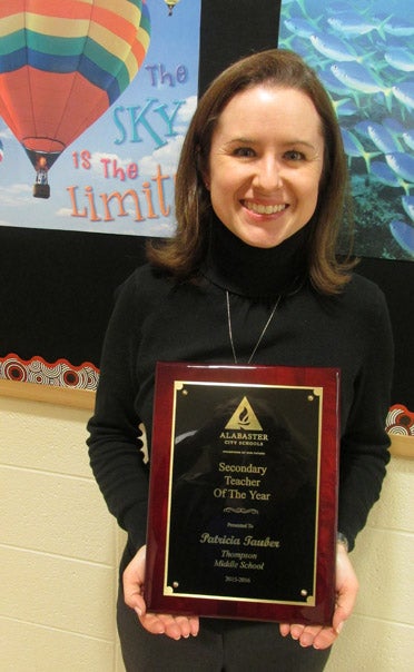 Patricia Tauber has taught at Thompson Middle School for 10 years and was recently named Teacher of the Year – Secondary. (Contributed)