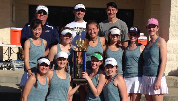 The Briarwood girls tennis team won the Auburn High School Invitational this past weekend at the Yarborough Tennis Center in Auburn. (Contributed)