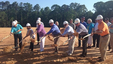 Chelsea officials break ground for the city's new community center May 20, 2014. (File)