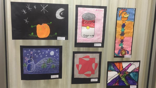 The Pelham Branch of IBERABANK showcased the artwork of Valley Elementary School and Thompson Middle School students March 22. (Contributed) 