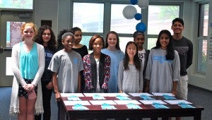 Ten honorable mentions selected in the Berry Middle School poetry contest. (Reporter Photo/Molly Davidson)
