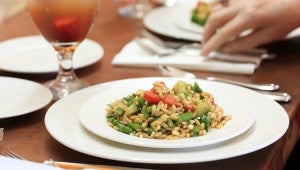 Simply Seasonal features fresh ingredients in delicious recipes, such as this asparagus and orzo salad. (For the Reporter / Dawn Harrison)