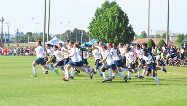 The Oak Mountain boys soccer program recently won its second-consecutive 7A state title and finished the 2016 season undefeated, and have been tabbed as the top prep team in the nation by USA Today. (File) 