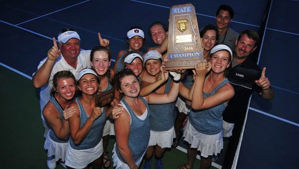 The Briarwood girls tennis team won the 6A state championship on April 30. The Lady Lions had each of their six singles players advance at least as far as the semifinal round. (Contributed)