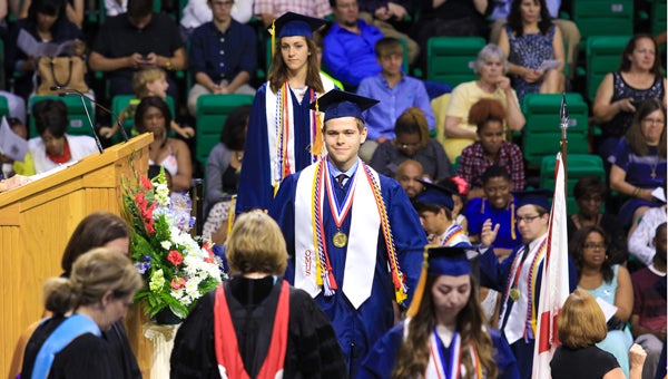 The 360 students in the Oak Mountain High School class of 2016 graduated at Bartow Arena on May 25. (For the Reporter/Dawn Harrison)