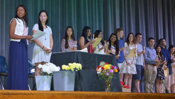 Pelham High School students participated in a joint induction ceremony for seven honor societies May 3. (Reporter photo/Jessa Pease) 