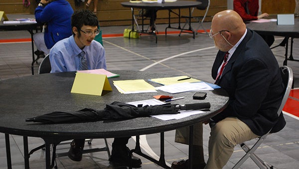 Special-needs students from high schools across Shelby County participated in mock job interviews on Tuesday, May 3 to help prepare them for the business world. (Reporter Photo/Graham Brooks) 