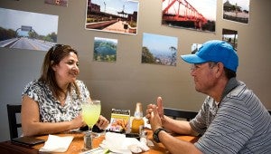 One of the walls of the restaurant is adorned with photos from Nayarit, Gabriella and Samuel Catano’s home state in western Mexico.